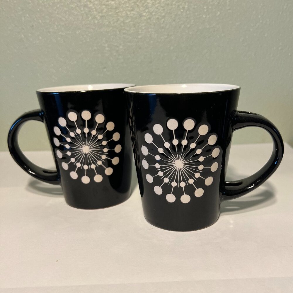 Set of 2 Home Essentials and Beyond STARBURST Retro Boho Mugs ~ Sunburst